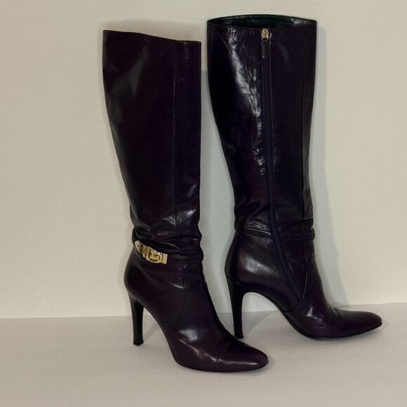 Gucci Luscious Purple Leather Boots Size 7.5 B - Picture 15 of 15